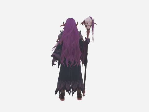 Eerie Undead Necromancer in World of Style with Summoning Pose 3D Model