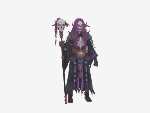 &Ccedil;ağırma Pozuyla Stil D&uuml;nyasında &Uuml;rk&uuml;t&uuml;c&uuml; Undead Necromancer 3D Model