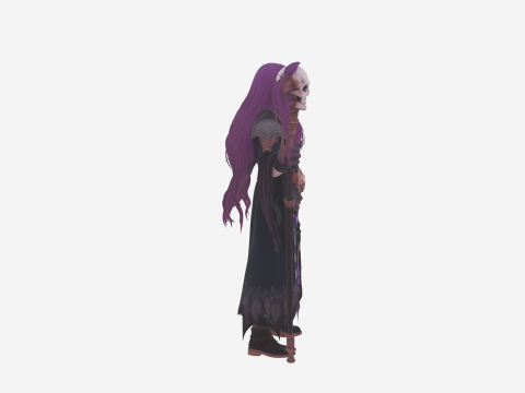 Eerie Undead Necromancer in World of Style with Summoning Pose 3D Model