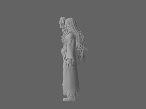 Eerie Undead Necromancer in World of Style with Summoning Pose 3D Model