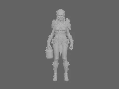 Intricately Detailed Toxic Undead Plaguebringer WoW Style 3D Model