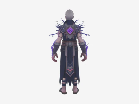 Highly Detailed Ominous Undead Shadow Priest World of 3D Model