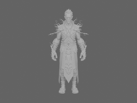 Monde de prêtre ombre mort-vivant inquiétant très détaillé de Modèle 3D