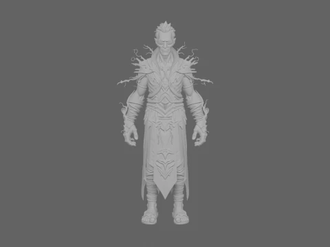 Highly Detailed Ominous Undead Shadow Priest World of 3D Model