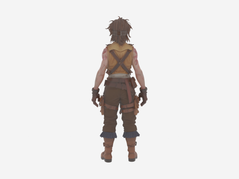 Вивітрюваний авантюрний дослідник нежиті, світ стилю 3D Модель