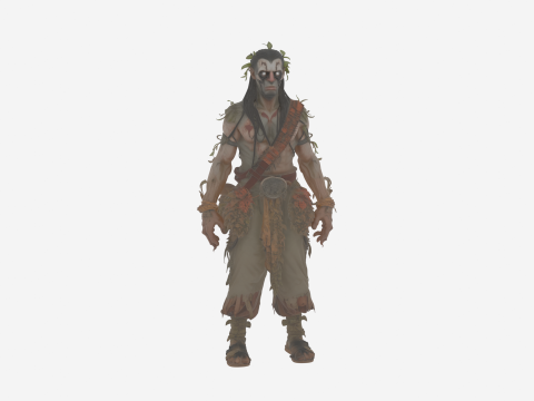 Highly Detailed Undead Herbalist in World of Style 3D Model