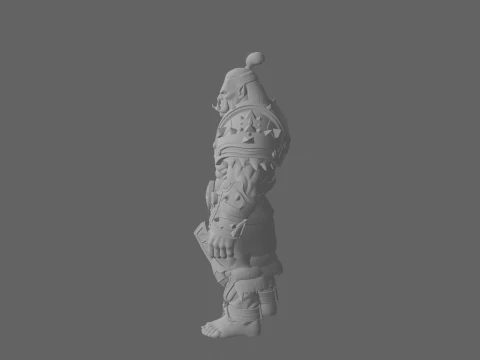 Epic Muscular Green Orc Warrior in Spiked Armor with Axe and Shield 3D Model