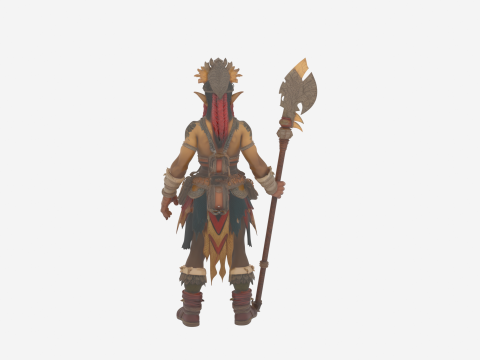 Chamán orco femenino estilo WoW altamente detallado Modelo 3D