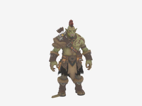 Detalhado Feral Orc Hunter World of Style Modelo 3D