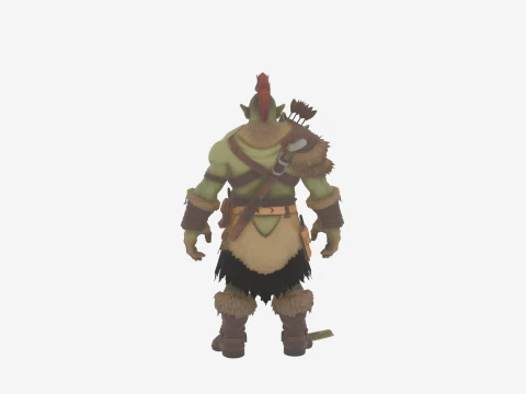 Detailed Feral Orc Hunter World of Style 3D Model