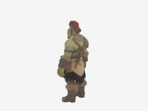 Detailed Feral Orc Hunter World of Style 3D Model