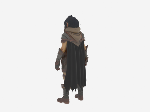 Деталізована непомітна жінка-орк-розбійник у World of Style 3D Модель