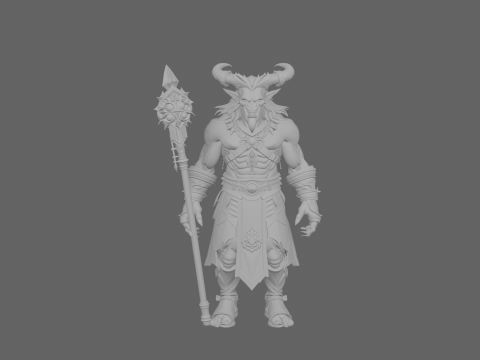 Mundo de estilo sinistro e altamente detalhado do Orc Warlock Modelo 3D