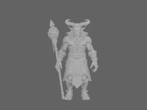 Highly Detailed Sinister Orc Warlock World of Style 3D Model