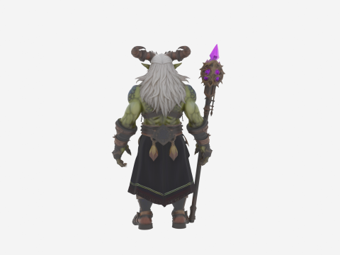 Zeer gedetailleerde Sinister Orc Warlock World of Style 3D Model