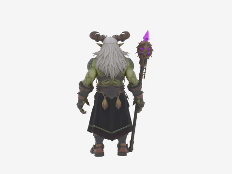 Highly Detailed Sinister Orc Warlock World of Style 3D Model