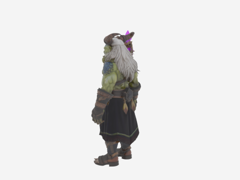 Zeer gedetailleerde Sinister Orc Warlock World of Style 3D Model