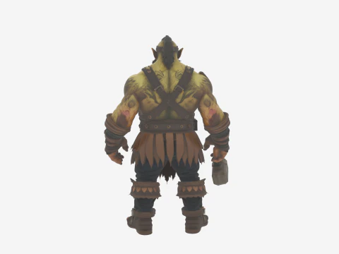Detailed Burly Orc Female Blacksmith in World of Style 3D Model