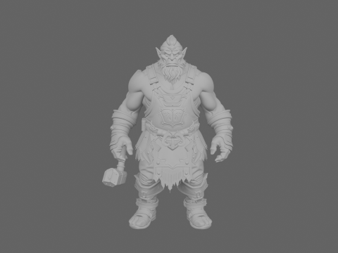 World of Style의 상세한 건장한 오크 여성 대장장이 3D 모델