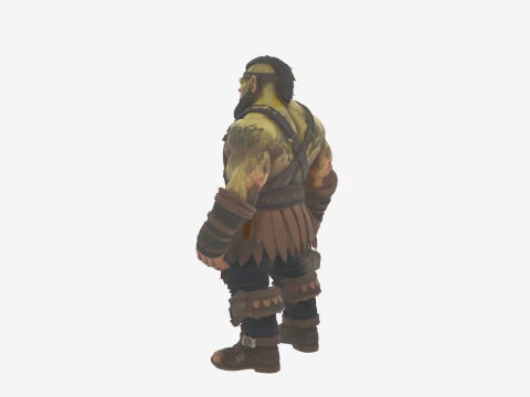 Detailed Burly Orc Female Blacksmith in World of Style 3D Model