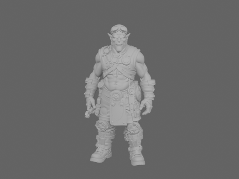 Подробная изобретательная механика-орк-инженер World of Style 3D Модель