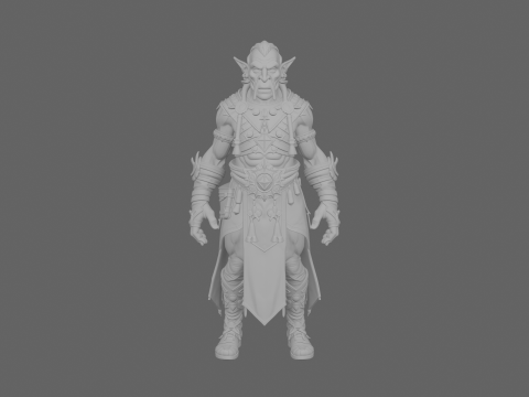 Внушительная тайная женщина-орк-маг в World of Style 3D Модель