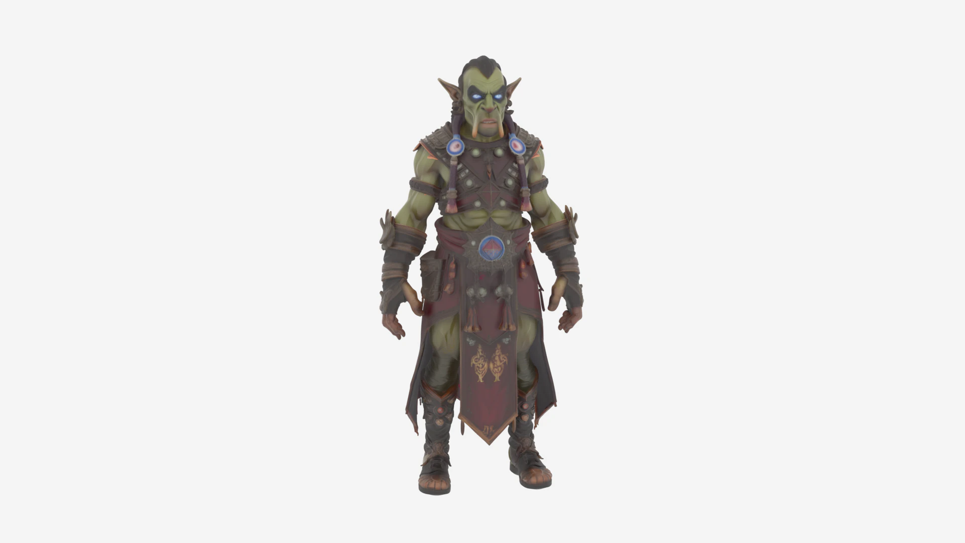 Imposante mage orc femelle arcanique dans World of Style Modèle 3D .c4d .max .obj .3ds .fbx .stl .blend 