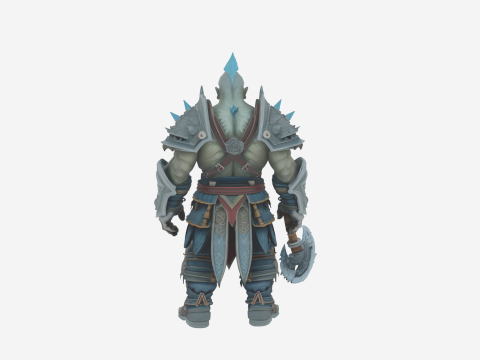 Stile epico del cavaliere della morte dell'Orco del gelo Modello 3D