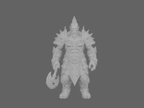 Epic Frost Orc Death Knight World of Style 3D Model