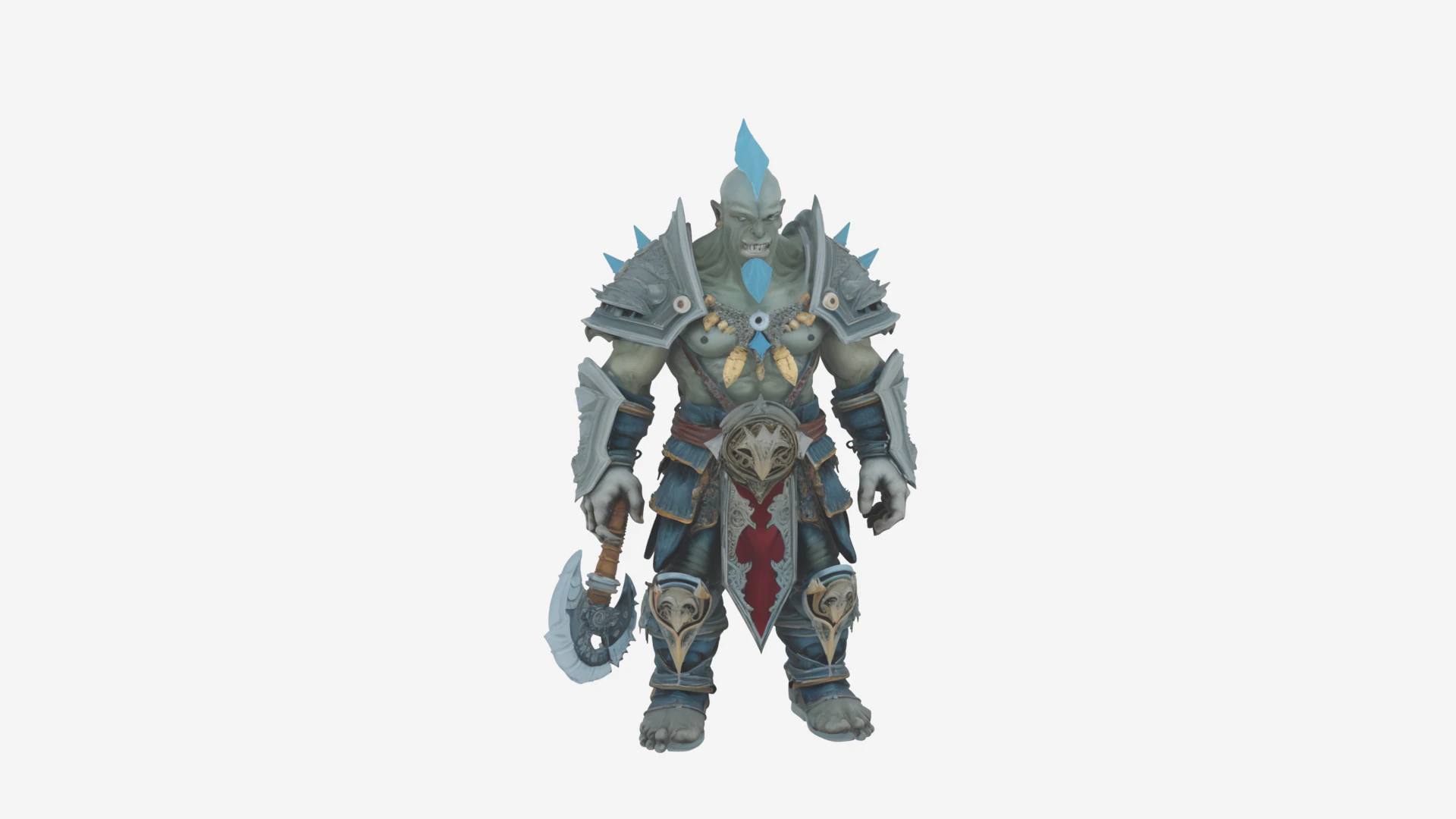 Epic Frost Orc Death Knight World of Style 3D Model .c4d .max .obj .3ds .fbx .stl .blend