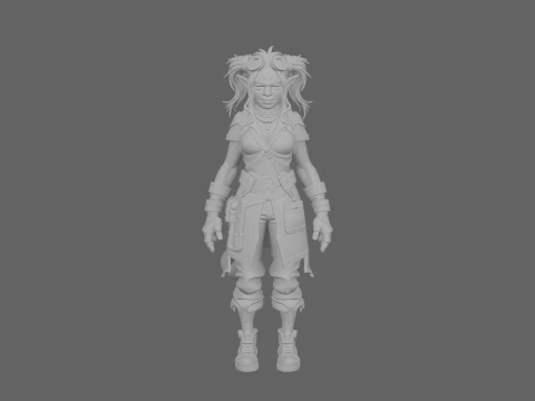 Eccentric Scarred Orc Alchemist World of Style 3D Model