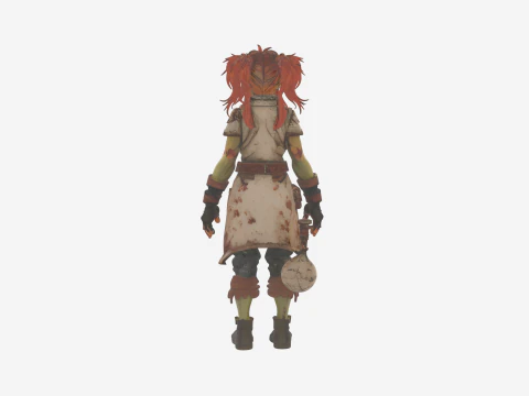 Eccentric Scarred Orc Alchemist World of Style 3D Model