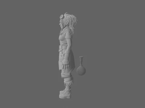 Eccentric Scarred Orc Alchemist World of Style 3D Model