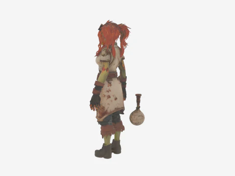 Eccentric Scarred Orc Alchemist World of Style 3D Model