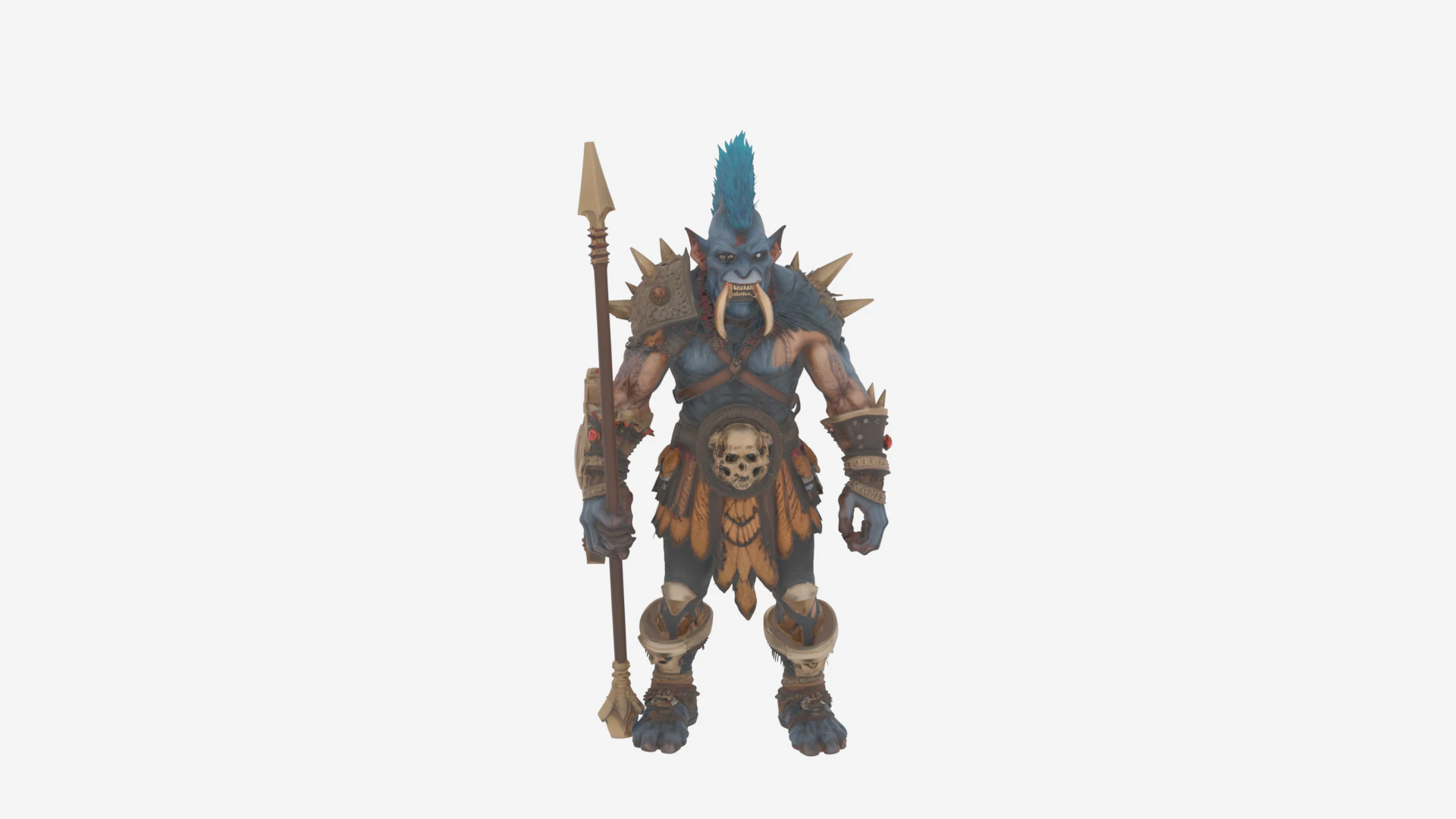 Epic Detailed World of Troll Warrior 3D Model .c4d .max .obj .3ds .fbx .stl .blend 