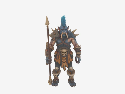 Epische gedetailleerde wereld van Troll Warrior 3D Model