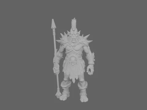 Epic Detailed World of Troll Warrior 3D Model