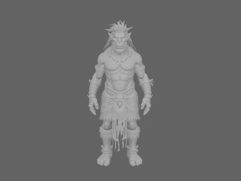 Detailed Mystical World of Troll Witch Doctor 3D Model
