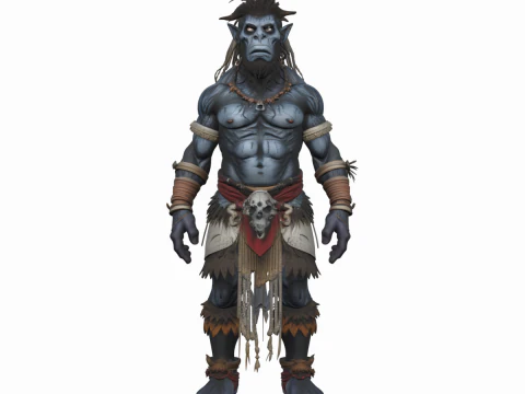 Mondo mistico dettagliato dello stregone troll Modello 3D