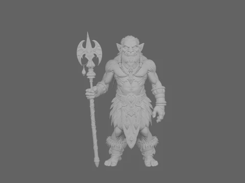 Agile Primal Troll Hunter in World of Style with Camouflage Armor 3D Model
