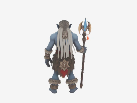 Agile Primal Troll Hunter in World of Style with Camouflage Armor 3D Model