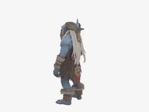 Agile Primal Troll Hunter in World of Style with Camouflage Armor 3D Model