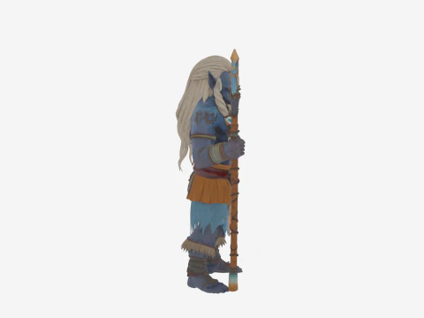 Estilo Troll Shaman WoW m&iacute;stico altamente detalhado com runas Modelo 3D