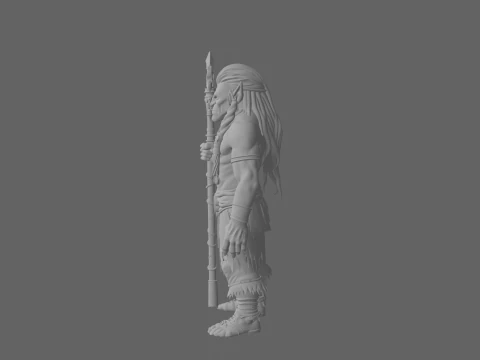 Estilo Troll Shaman WoW m&iacute;stico altamente detalhado com runas Modelo 3D