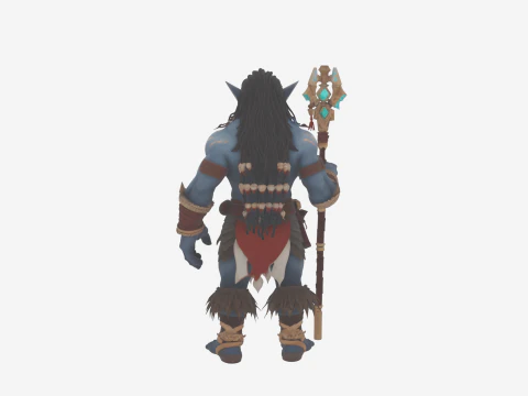 Epic Muscular Troll Berserker Warrior in World of Style 3D Model