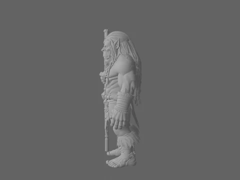 Epic Muscular Troll Berserker Warrior in World of Style 3D Model