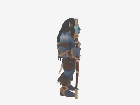Epic Muscular Troll Berserker Warrior in World of Style 3D Model