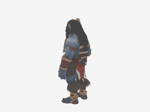 Epic Muscular Troll Berserker Warrior in World of Style 3D Model