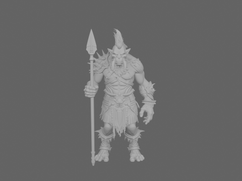 Très détaillé du chasseur de têtes Lanky WoW Troll avec Mohawk tressé Modèle 3D