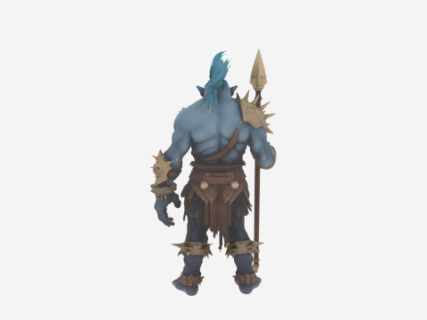 Très détaillé du chasseur de têtes Lanky WoW Troll avec Mohawk tressé Modèle 3D